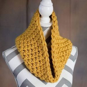 Mustard Super Chunky Crochet Cowl